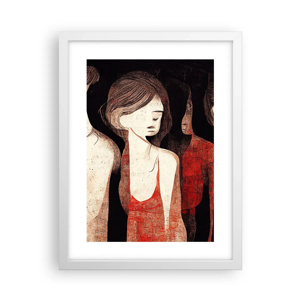 Plakat w białej ramie - Madonny z ciemności - 30x40 cm