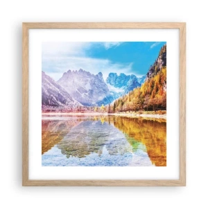 Plakat w ramie jasny dąb - A w górach już jesień - 40x40 cm