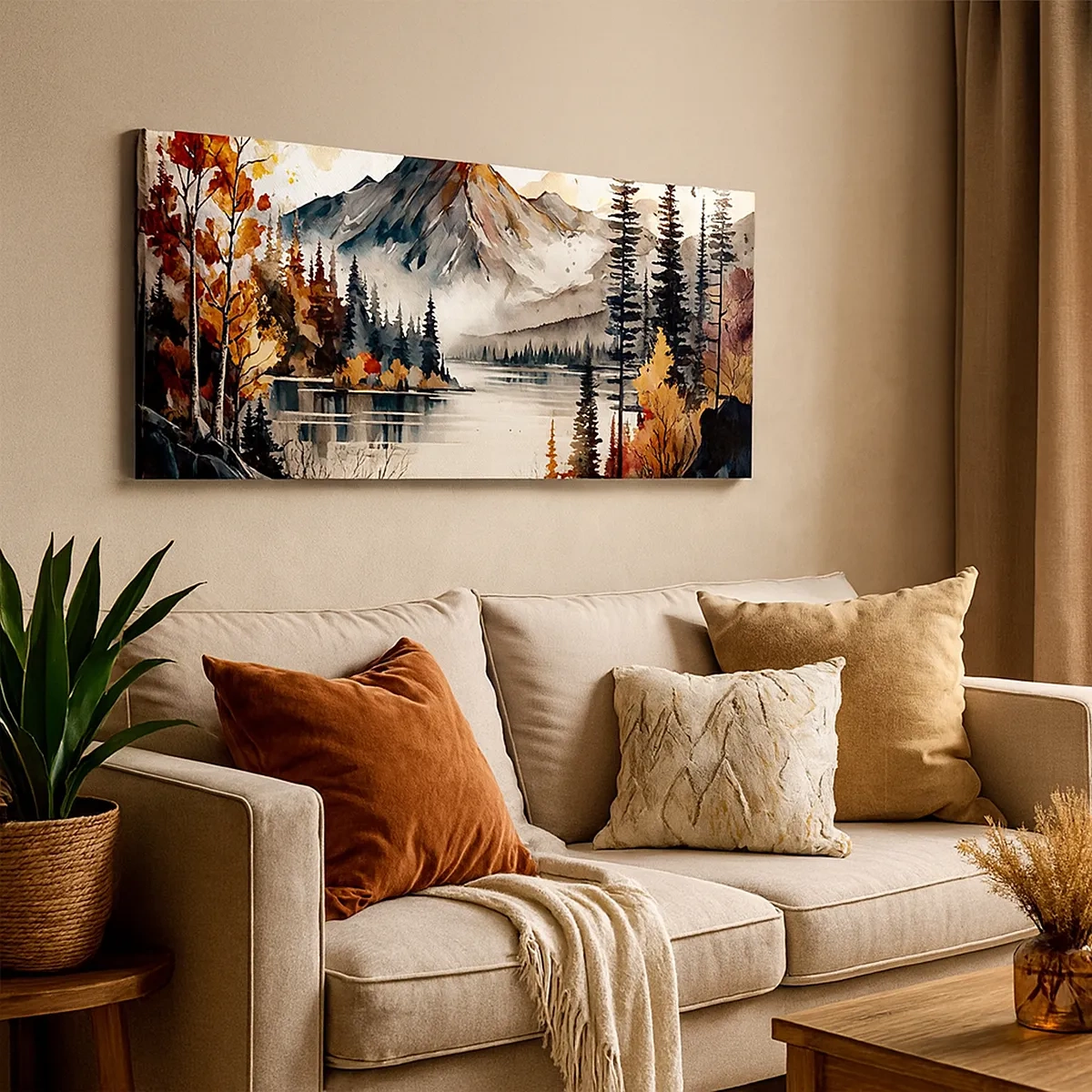 Obraz na płótnie - Złota jesień w górach - 30x30 cm