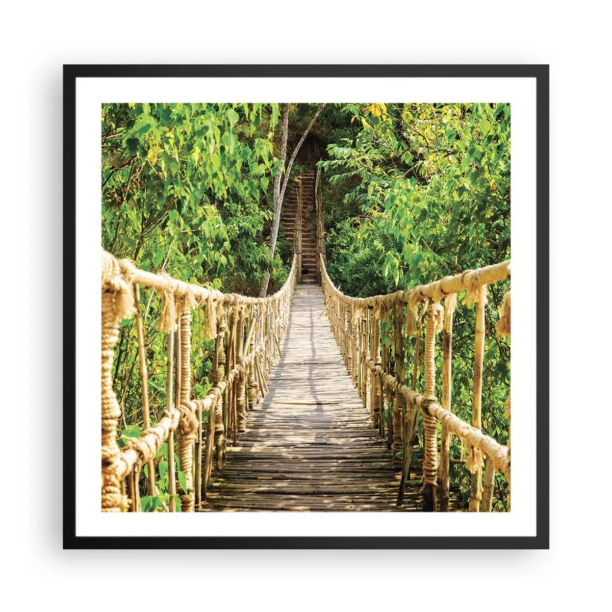 Plakat w czarnej ramie - Zawieszony w zieleni - 60x60 cm