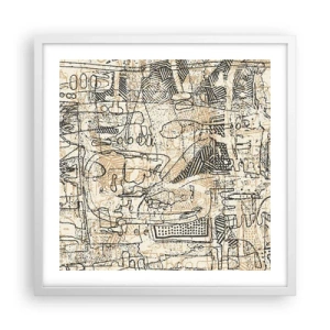 Plakat w białej ramie - Czeka na rozszyfrowanie - 50x50 cm