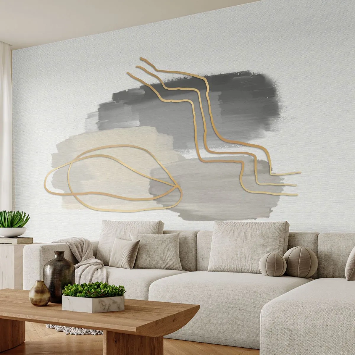 Fototapeta Premium Canvas - Trwanie i ruch - Abstrakcja, Sztuka, Złoto - 400x280 cm