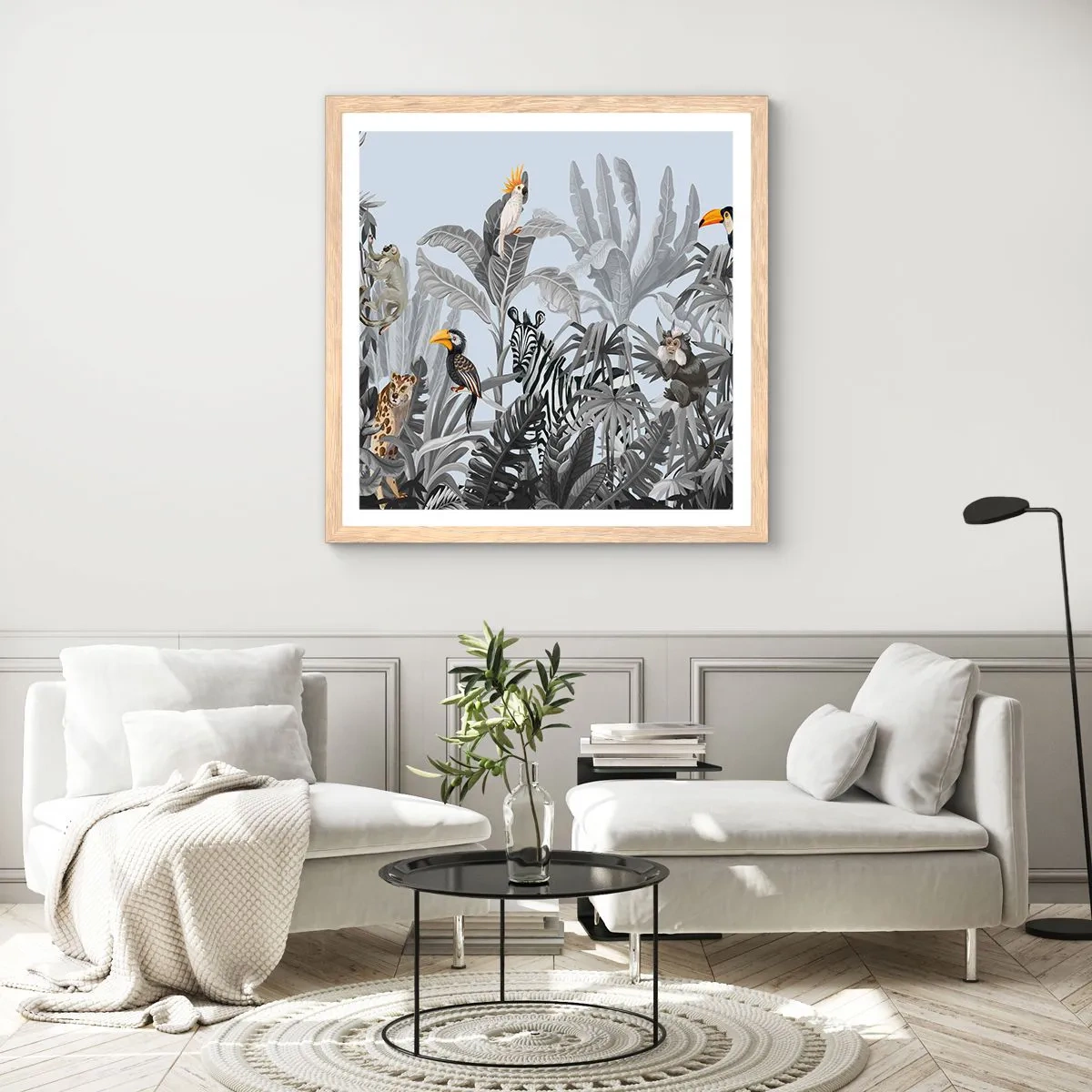 Plakat w ramie jasny dąb - Afrykańska bajka - 40x40 cm