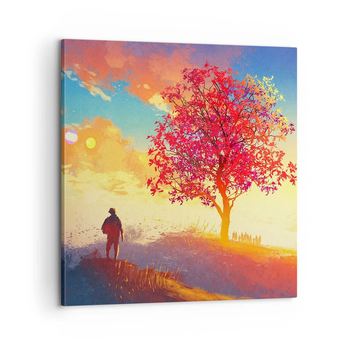 Obraz na płótnie - Pielgrzym u celu - 60x60 cm