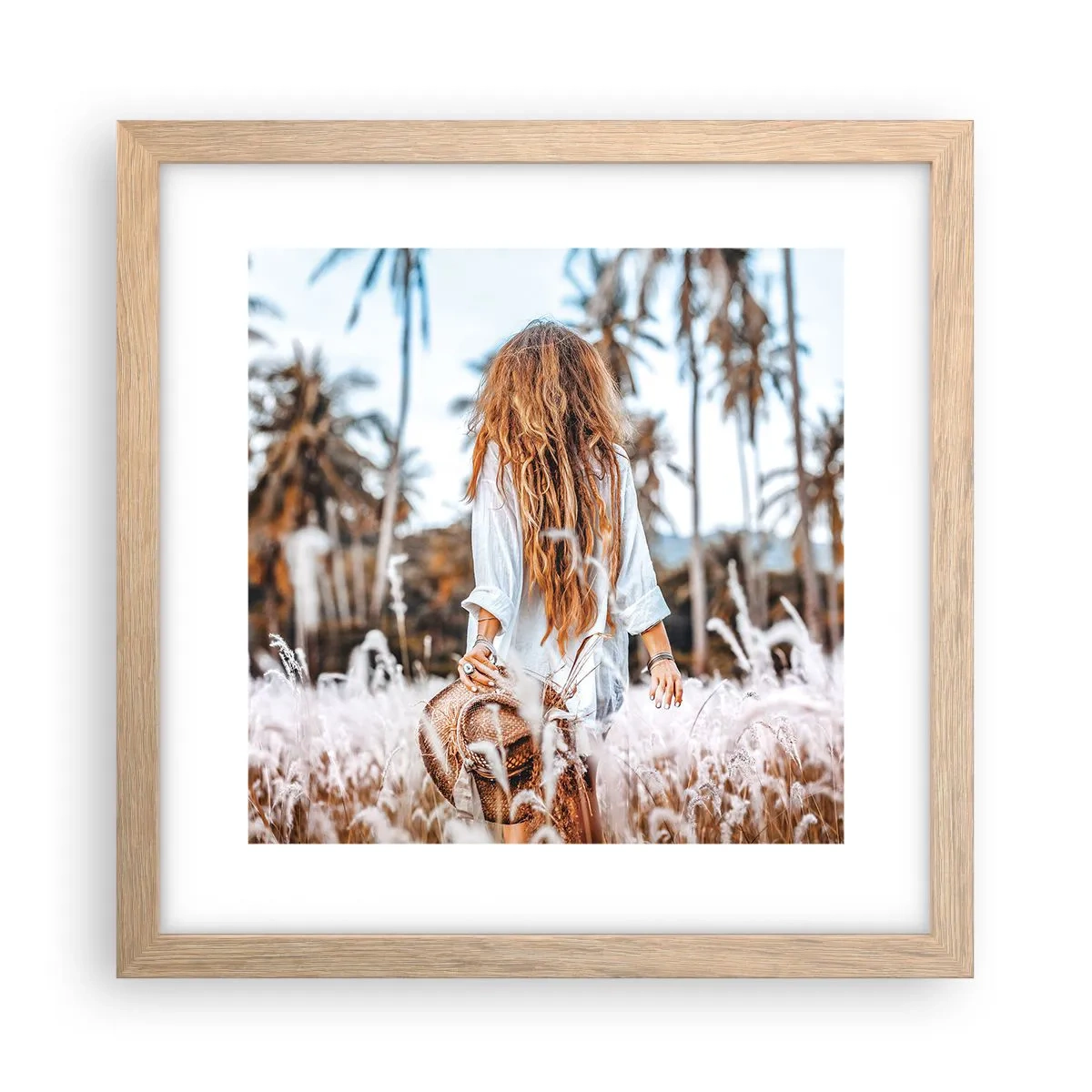 Plakat w ramie jasny dąb - Zrodzona z puchu traw - 30x30 cm