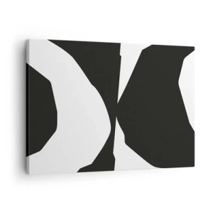 Obraz na płótnie - Abstrakcyjny kontrastowy wzór w czerni i bieli - 70x50cm - Pozytyw -negatyw - Nowoczesna dekoracja ścienna do salonu i sypialni ARTTOR