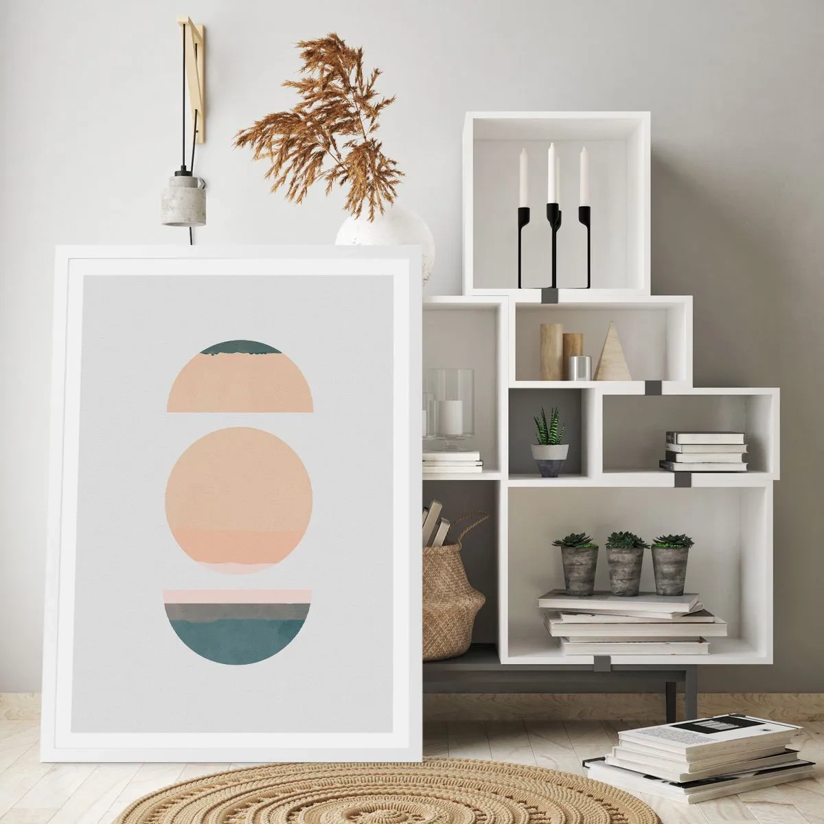 Plakat w białej ramie - Koło za kołem - 61x91 cm