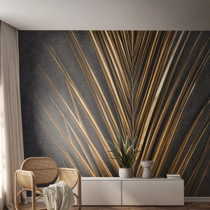Fototapeta Premium Sand - Złoto tropików - Liść Palmy, Sztuka, Abstrakcja - 500x350 cm