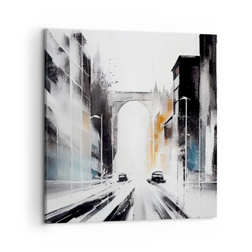 Obraz na płótnie - Studium miasta: architektura i ruch - 50x50 cm