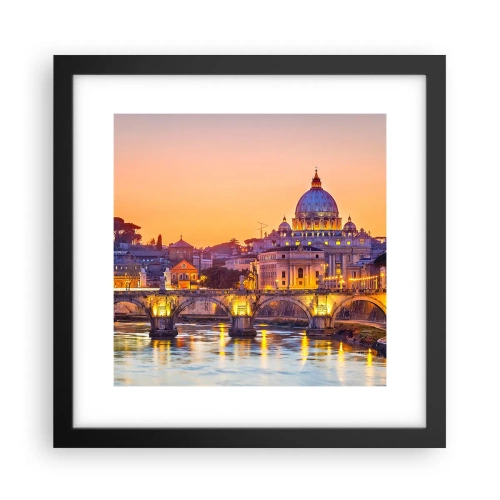 Plakat w czarnej ramie - Zmierzch nad Wiecznym Miastem - 30x30 cm