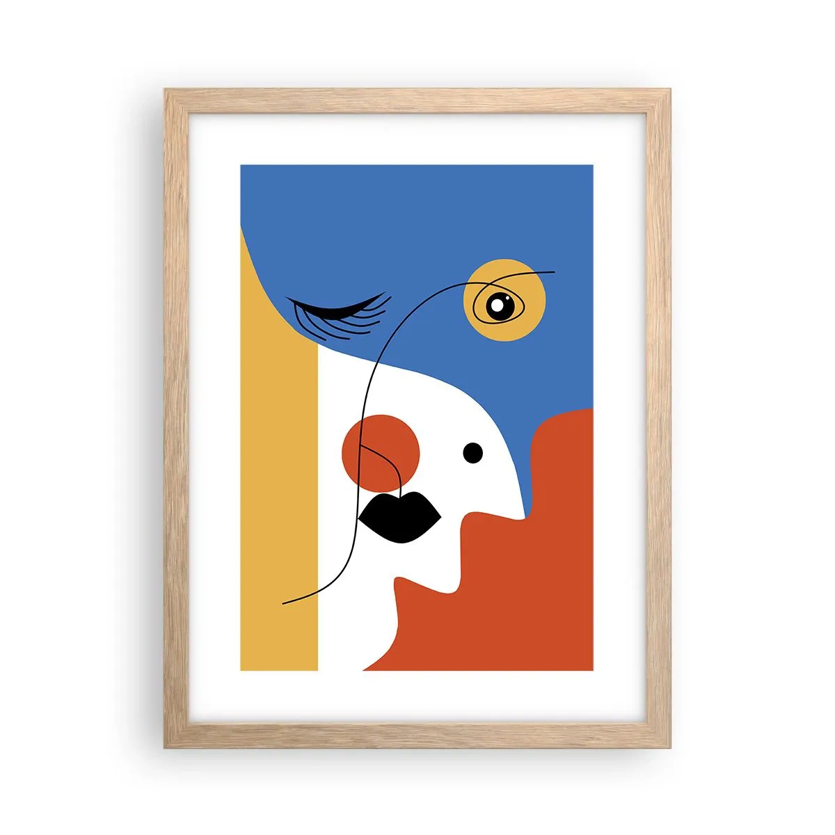 Plakat w ramie jasny dąb - Portret zdekonstruowany - 30x40 cm