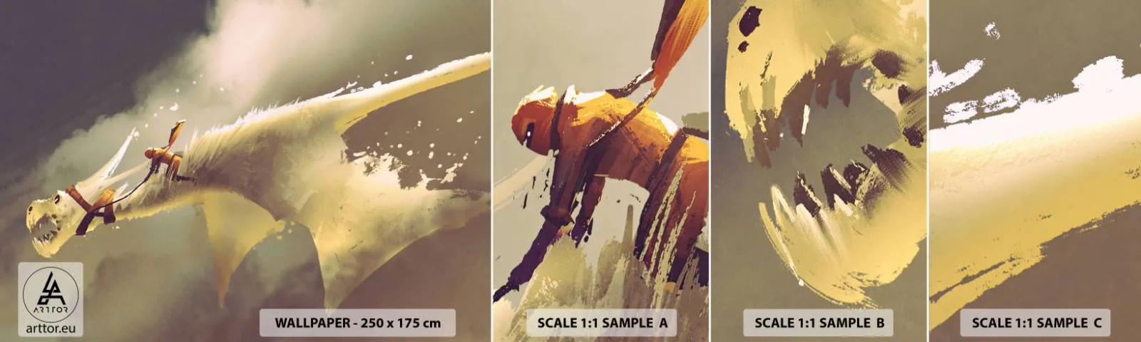 Fototapeta Próbka Samoprzylepna Deluxe Sticker - Światu na ratunek - Abstrakcja, Fantasy, Smok - 100x30 cm