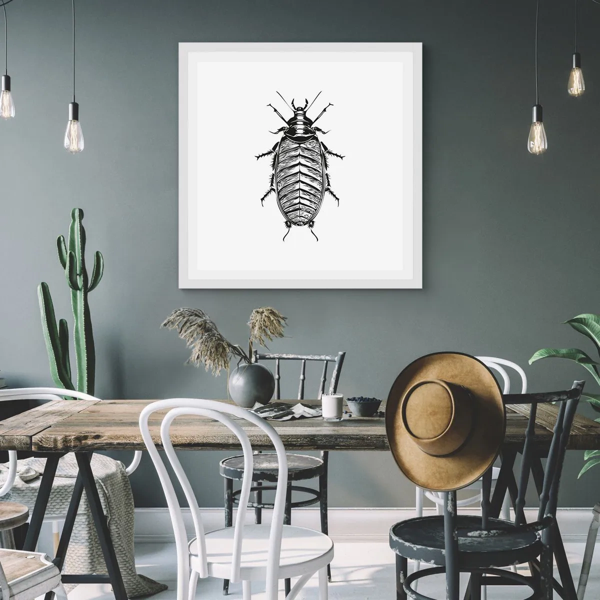 Plakat w białej ramie - Co za okaz! - 50x50 cm