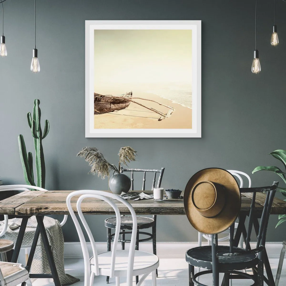 Plakat w białej ramie - Wspomnienie mórz południowych - 60x60 cm