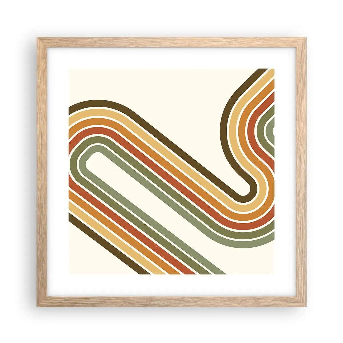 Plakat w ramie jasny dąb - Zygzakiem do celu - 40x40 cm