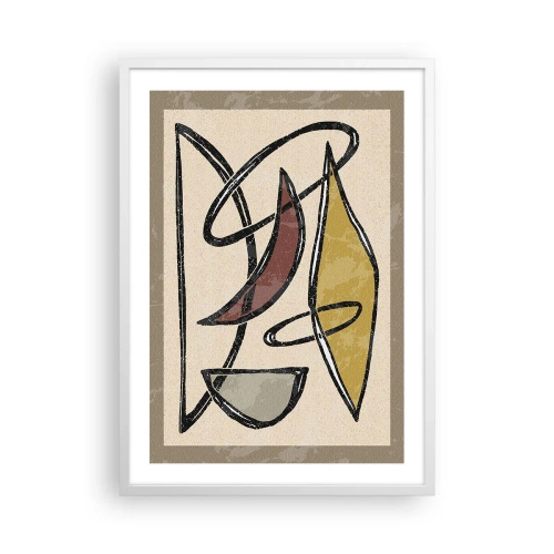 Plakat w białej ramie - Piony i poziomy - 50x70 cm