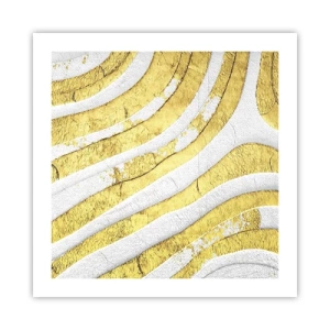 Plakat - Kompozycja w bieli i złocie - 50x50 cm