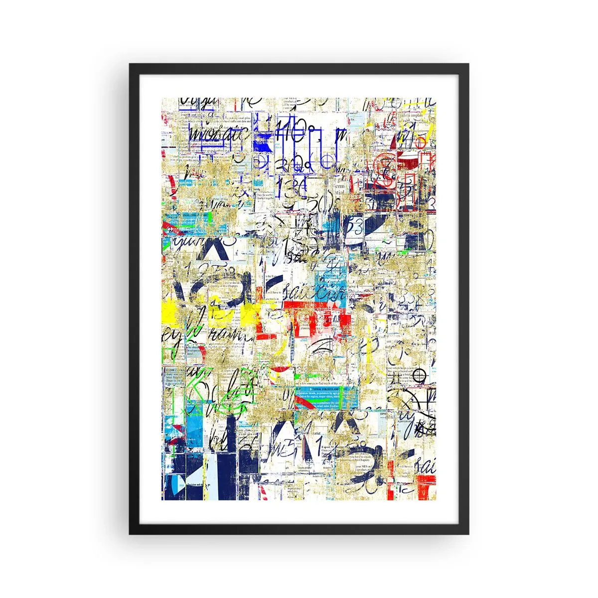 Plakat w czarnej ramie - Abstrakcyjna kompozycja w żywych kolorach - 50x70cm - Po prostu cieszy oczy - Nowoczesna dekoracja ścienna do salonu i sypialni ARTTOR