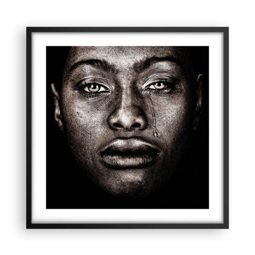 Plakat w czarnej ramie - Jedna łza - 50x50 cm