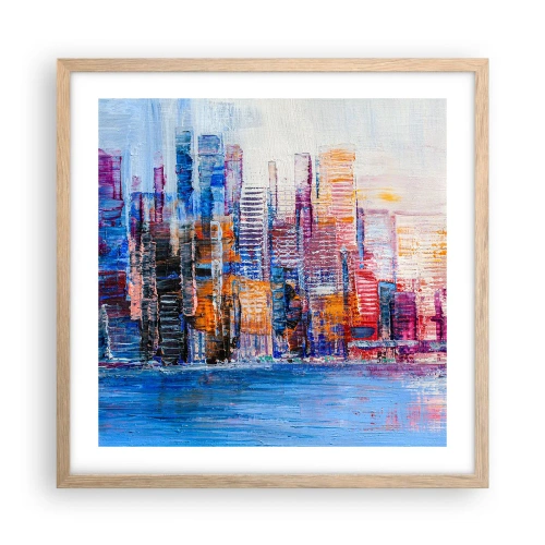 Plakat w ramie jasny dąb - Radosna metropolia - 50x50 cm