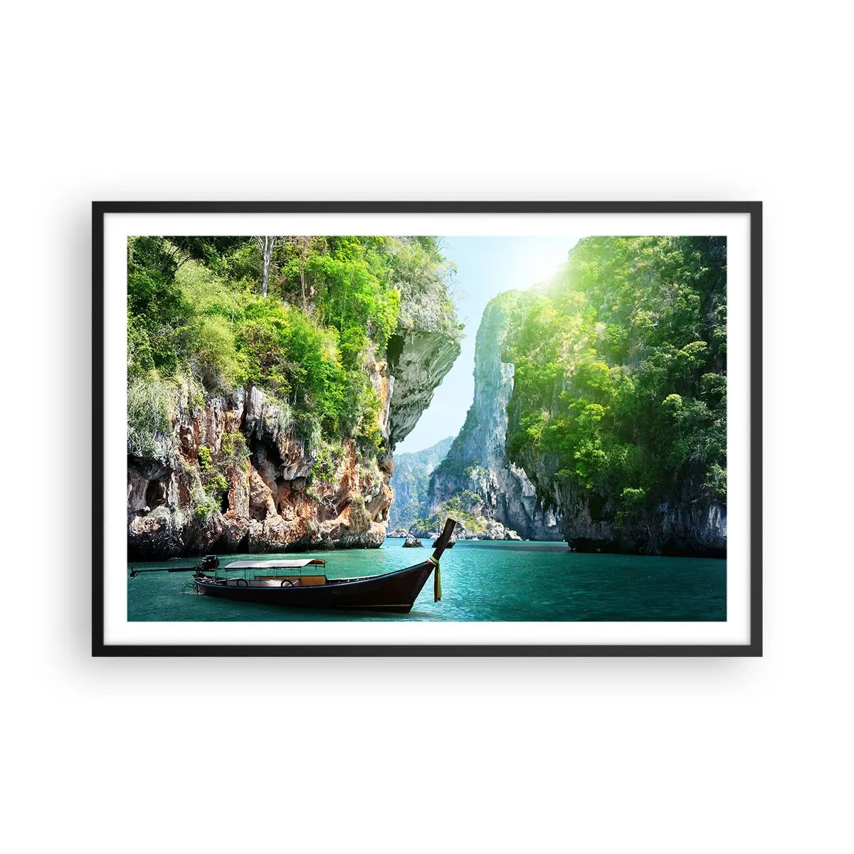 Plakat w czarnej ramie - Zaproszenie do egzotycznej podróży - 91x61 cm