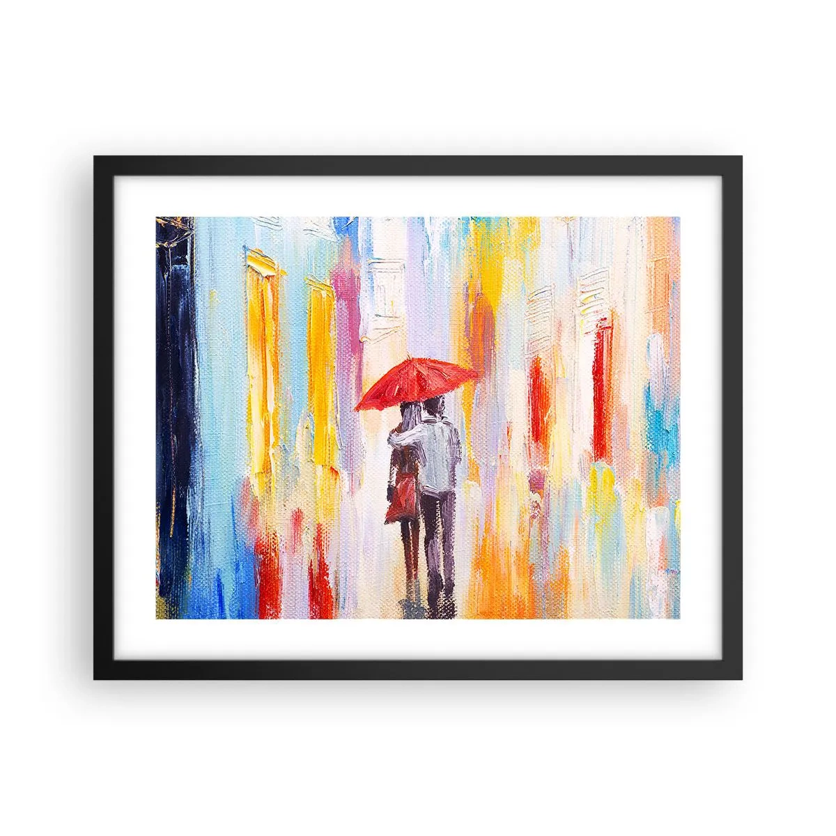 Plakat w czarnej ramie - Niech pada dalej - 50x40 cm