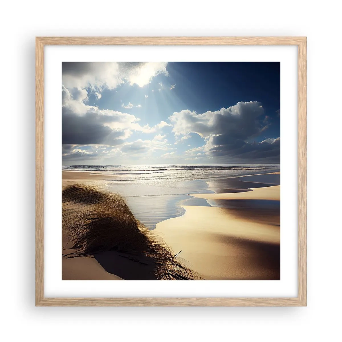 Plakat w ramie jasny dąb - Plaża, dzika plaża - 50x50 cm
