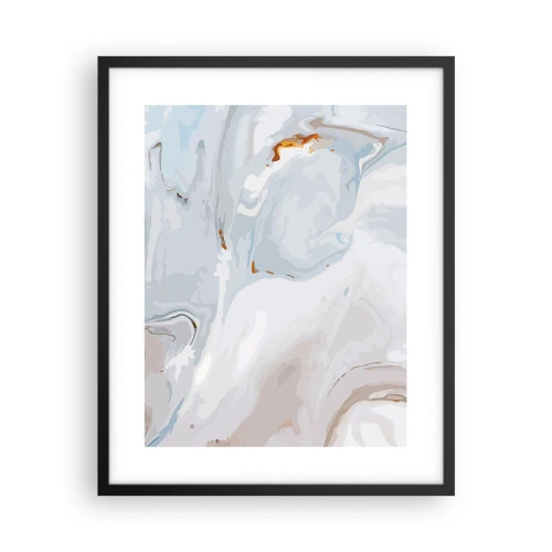 Plakat w czarnej ramie - Biel wypiętrzona - 40x50 cm