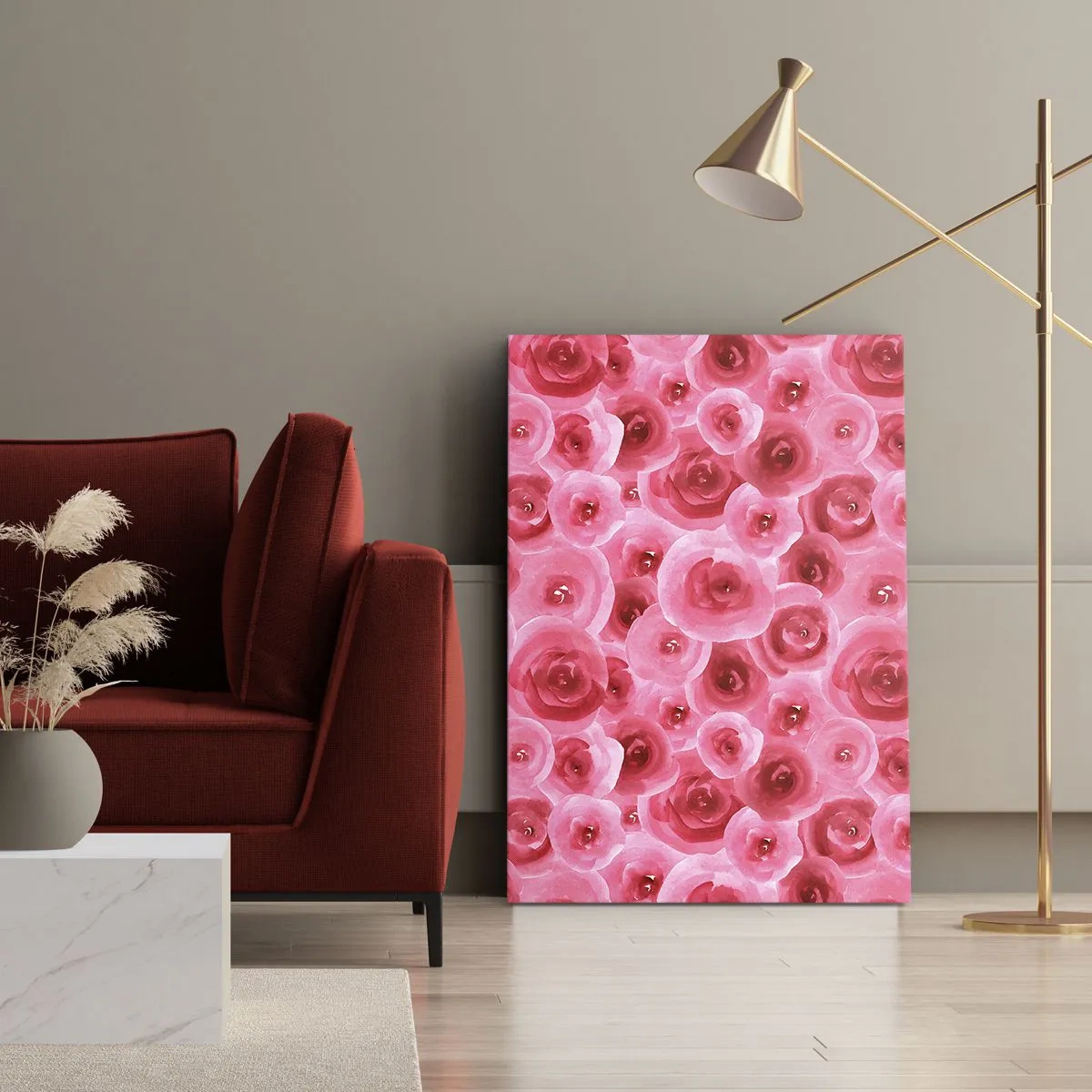 Obraz na płótnie - Róże na dole i na górze - 55x100 cm