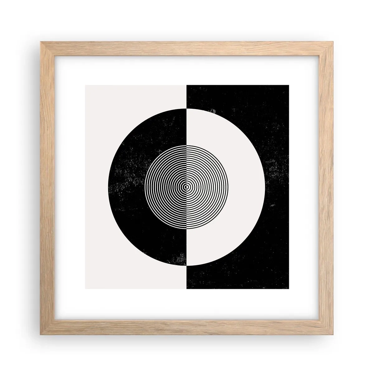 Plakat w ramie jasny dąb - Harmonia w czerni i bieli - 30x30 cm