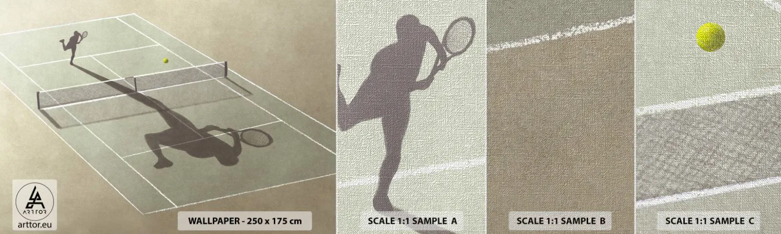 Fototapeta Próbka Premium Canvas - Pokonać siebie - Tenis, Korty, Sport - 100x30 cm