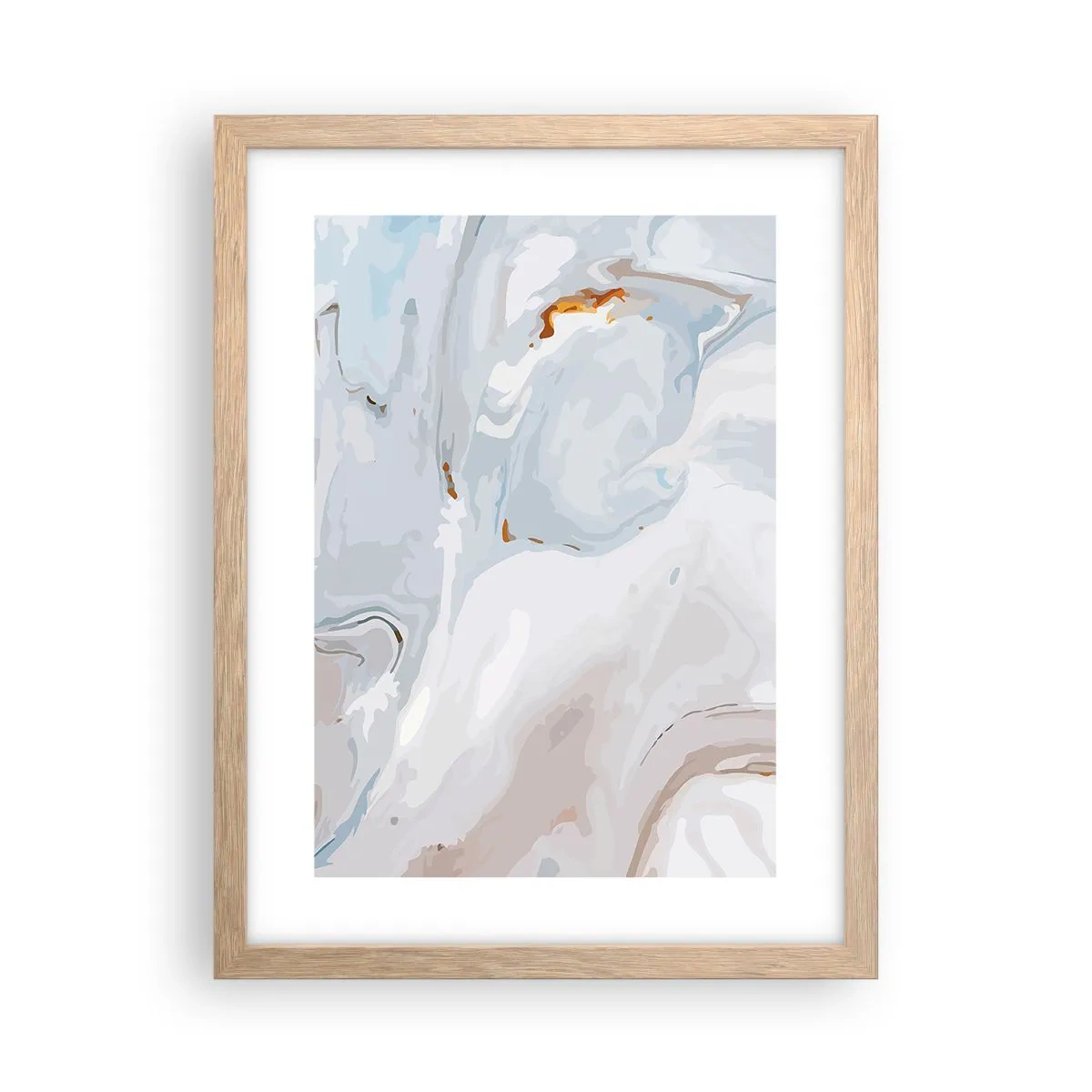 Plakat w ramie jasny dąb - Biel wypiętrzona - 30x40 cm