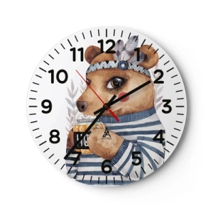 Zegar ścienny - Słodka Misia - 40x40 cm