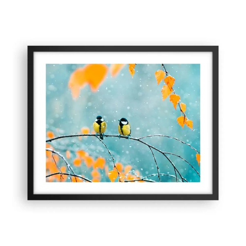 Plakat w czarnej ramie - Ptasie plotki - 50x40 cm
