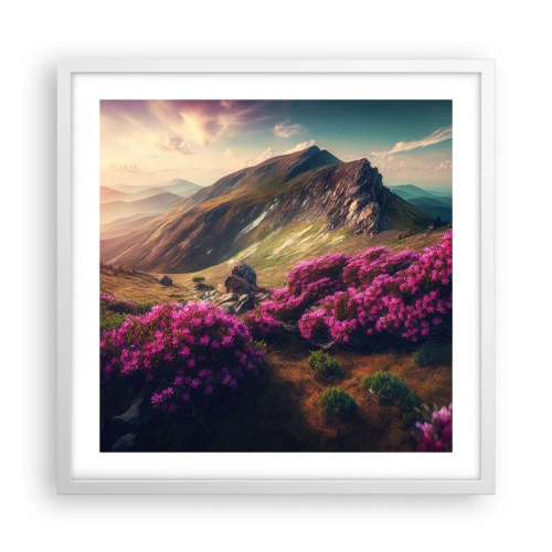 Plakat w białej ramie - Lato w górach - 50x50 cm