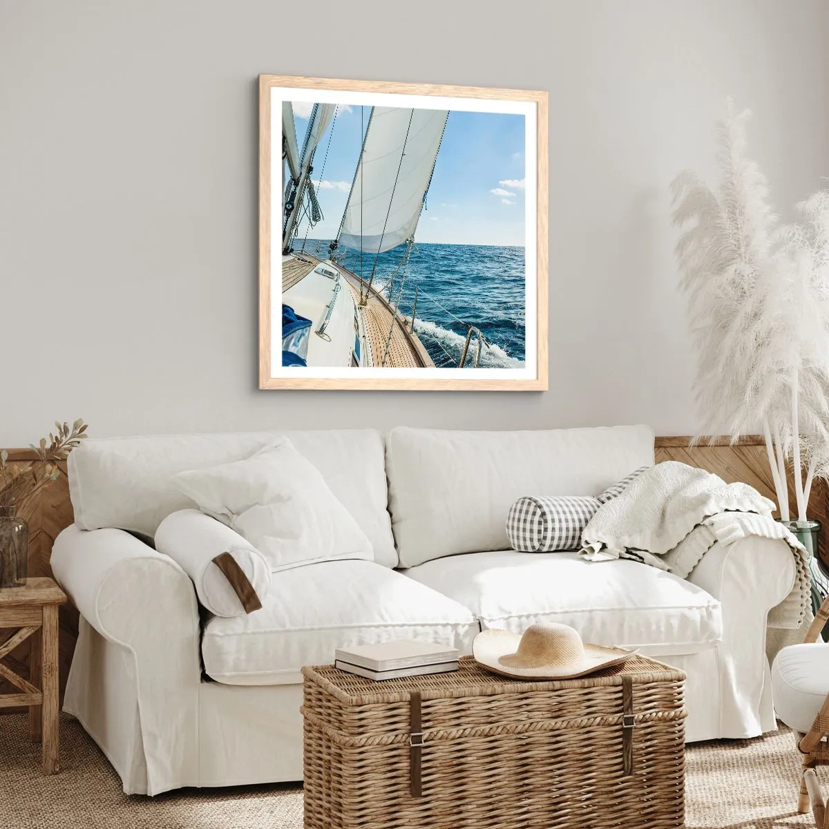 Plakat w ramie jasny dąb - Ahoj, przygodo - 40x40 cm