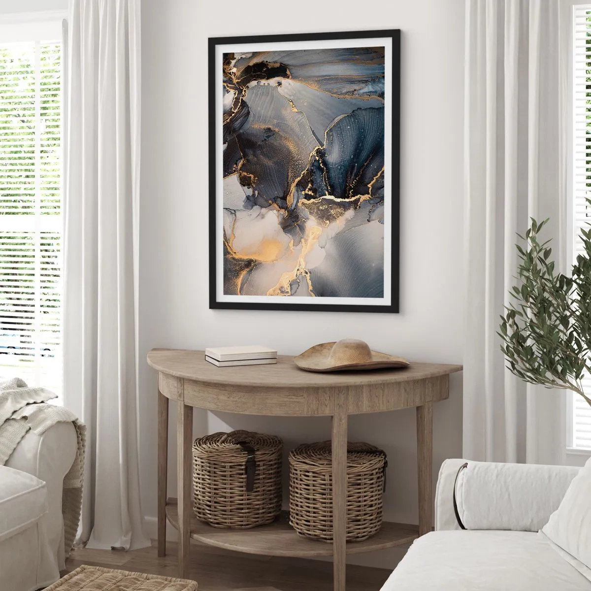 Plakat w czarnej ramie - Życie kamienia - 40x50 cm