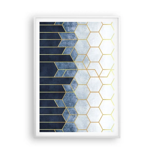 Plakat w białej ramie - Kompozycja w synkopowym rytmie - 70x100 cm