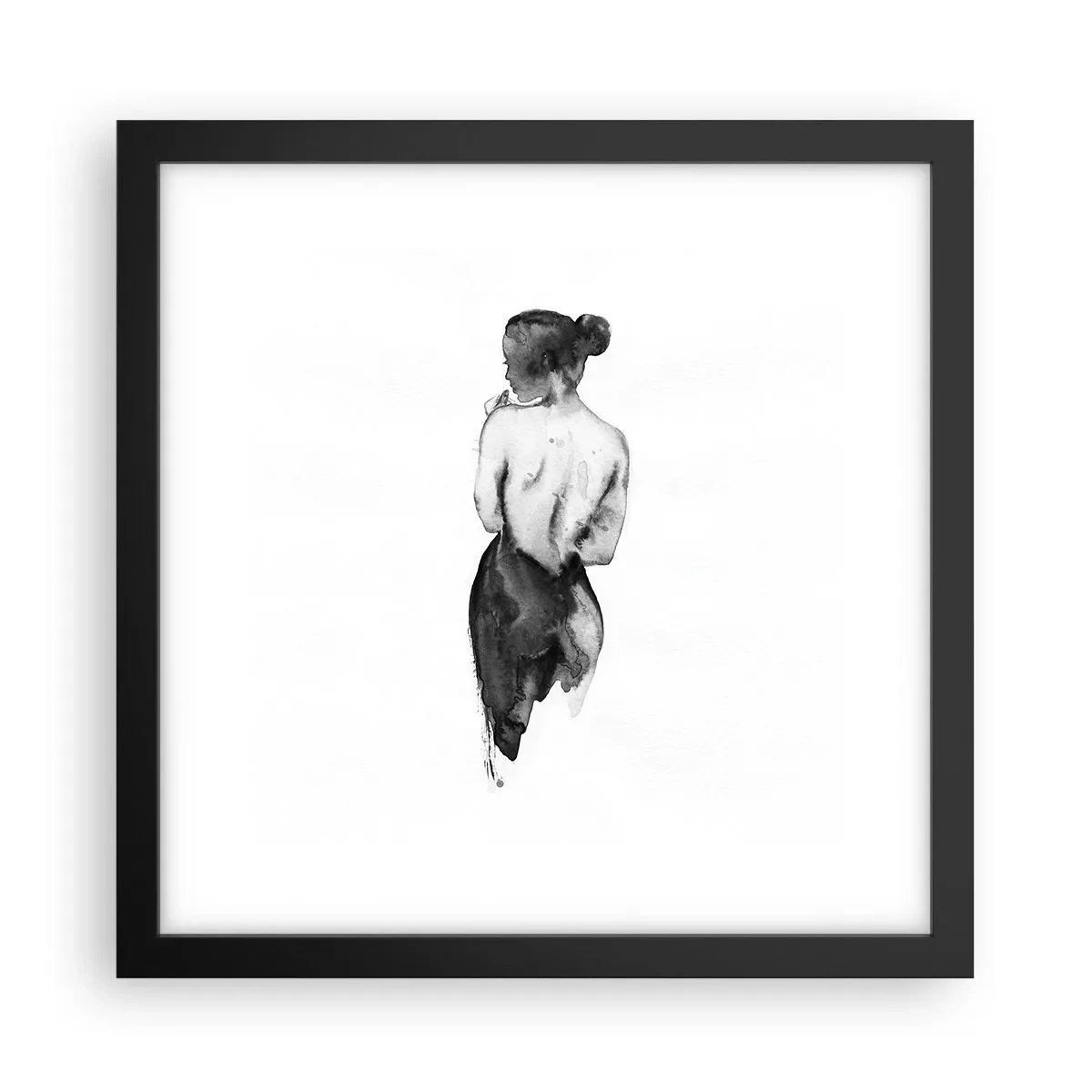 Plakat w czarnej ramie - Przy niej świat znika - 30x30 cm