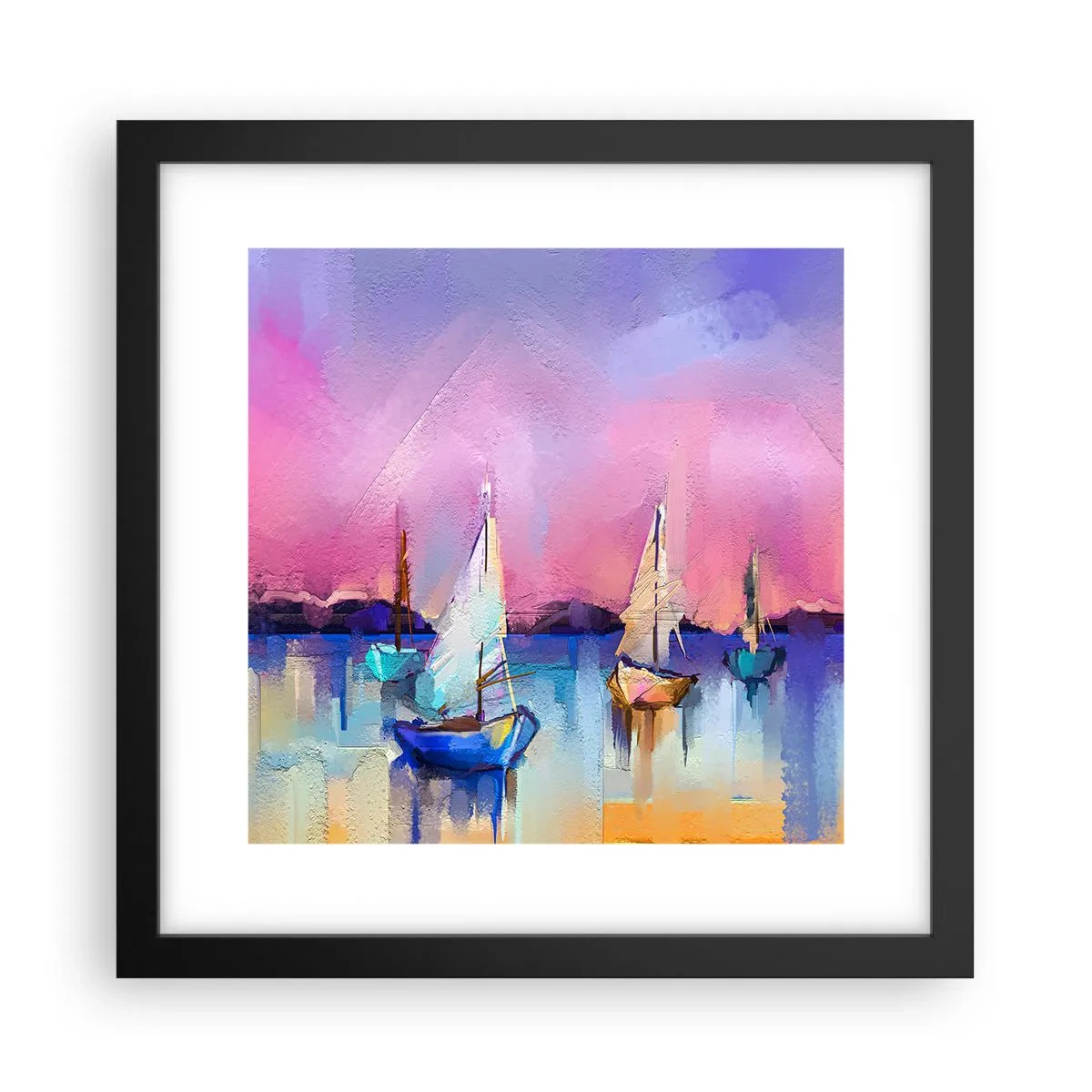 Plakat w czarnej ramie - Kierunek: szerokie wody - 30x30 cm