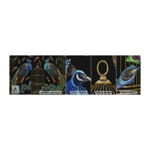 Fototapeta Próbka Premium Sand - W królewskich szatach - Abstrakcja, Paw, Pawie Pióro - 100x30 cm