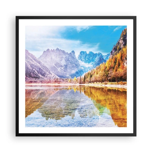 Plakat w czarnej ramie - A w górach już jesień - 60x60 cm