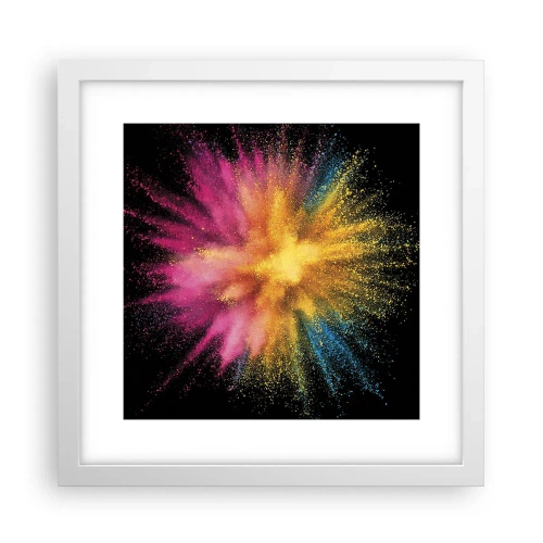 Plakat w białej ramie - Narodziny barw - 30x30 cm