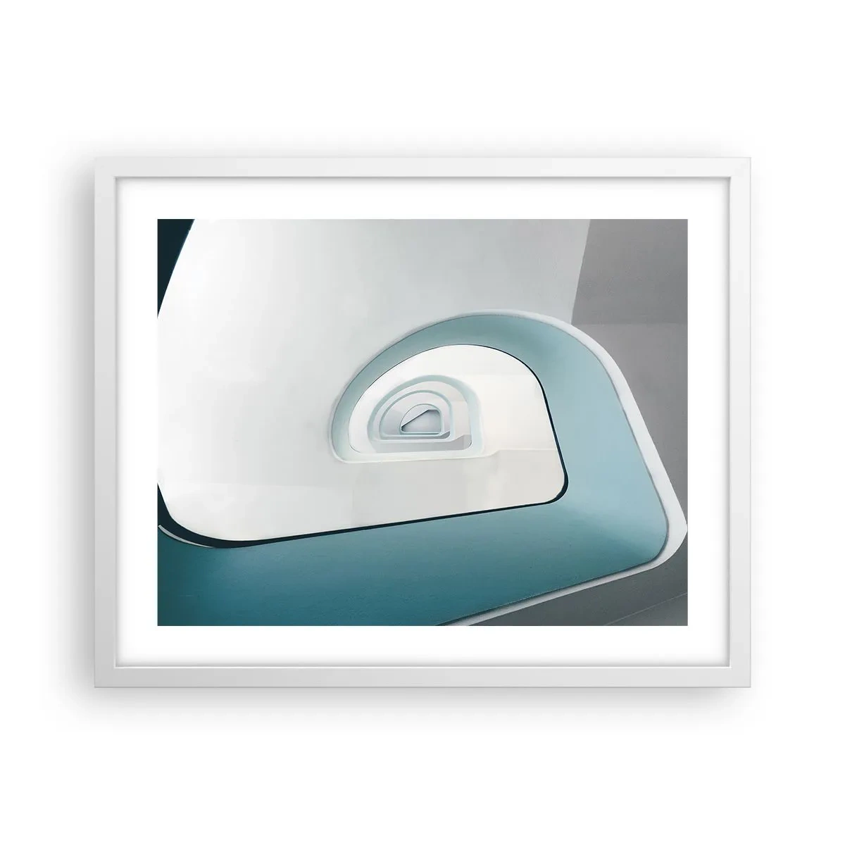Plakat w białej ramie - Do dna błękitu - 50x40 cm