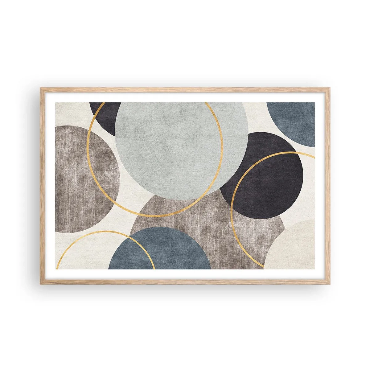 Plakat w ramie jasny dąb - Koło za kołem - 91x61 cm