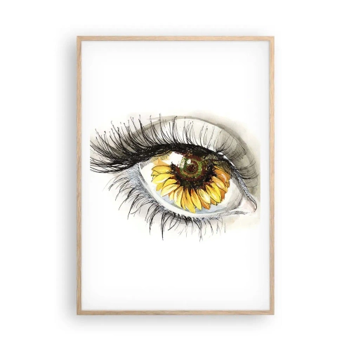 Plakat w ramie jasny dąb - Spojrzenie gorące jak lato - 70x100 cm