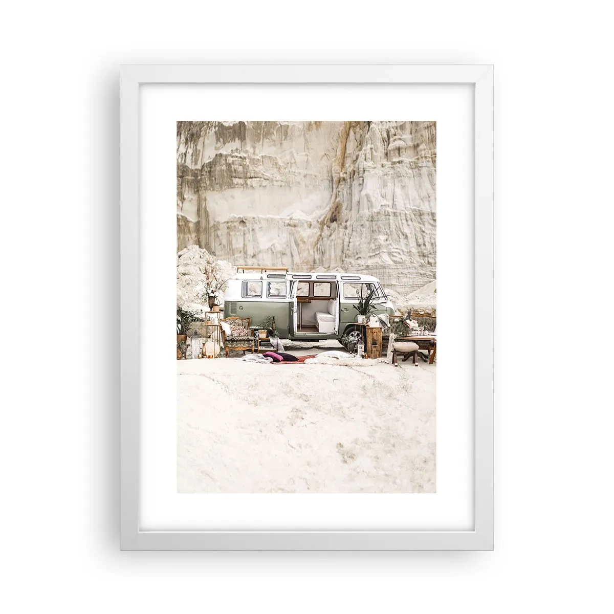 Plakat w białej ramie - Podróż czas zacząć - 30x40 cm