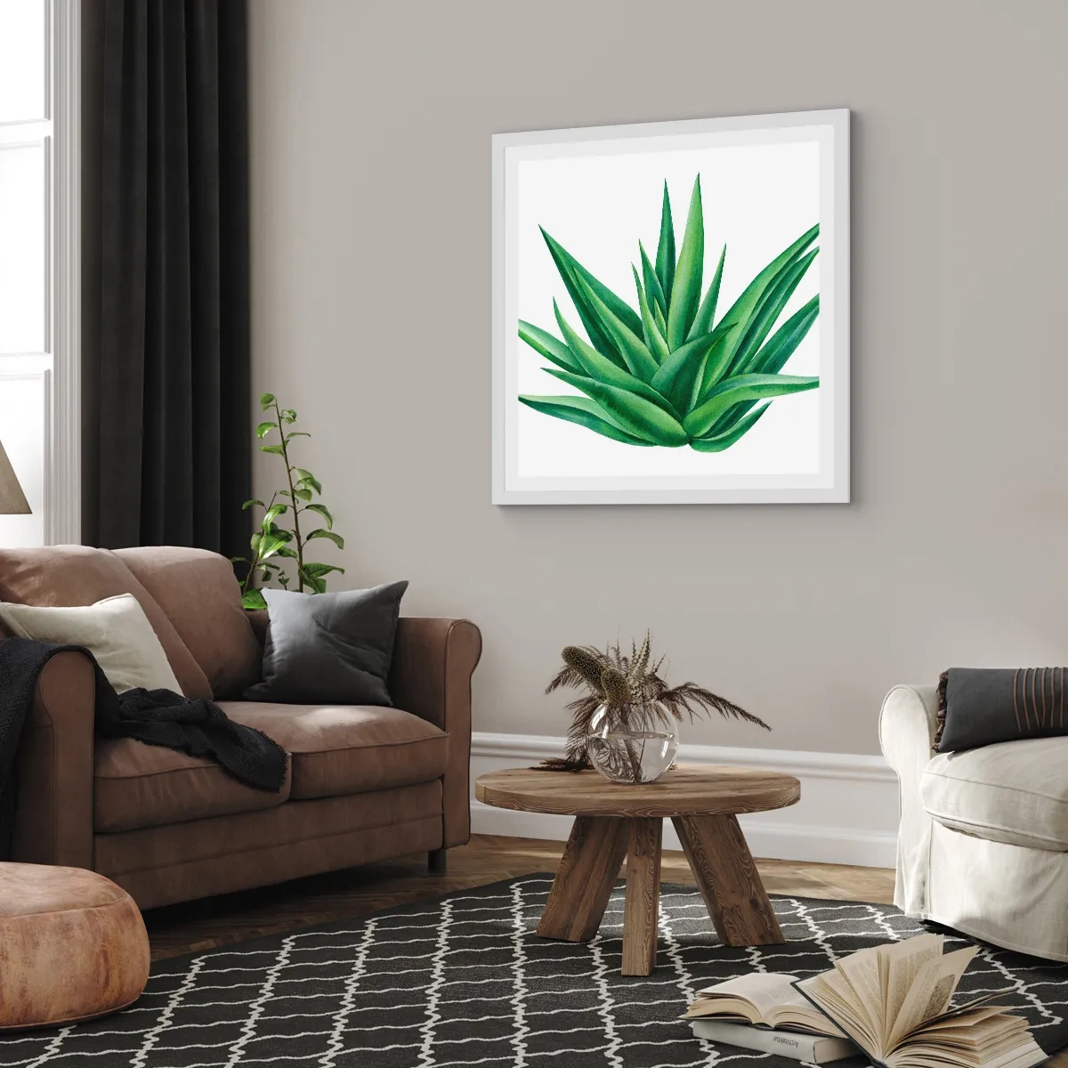 Plakat w białej ramie - Zieleń – siła – życie - 60x60 cm