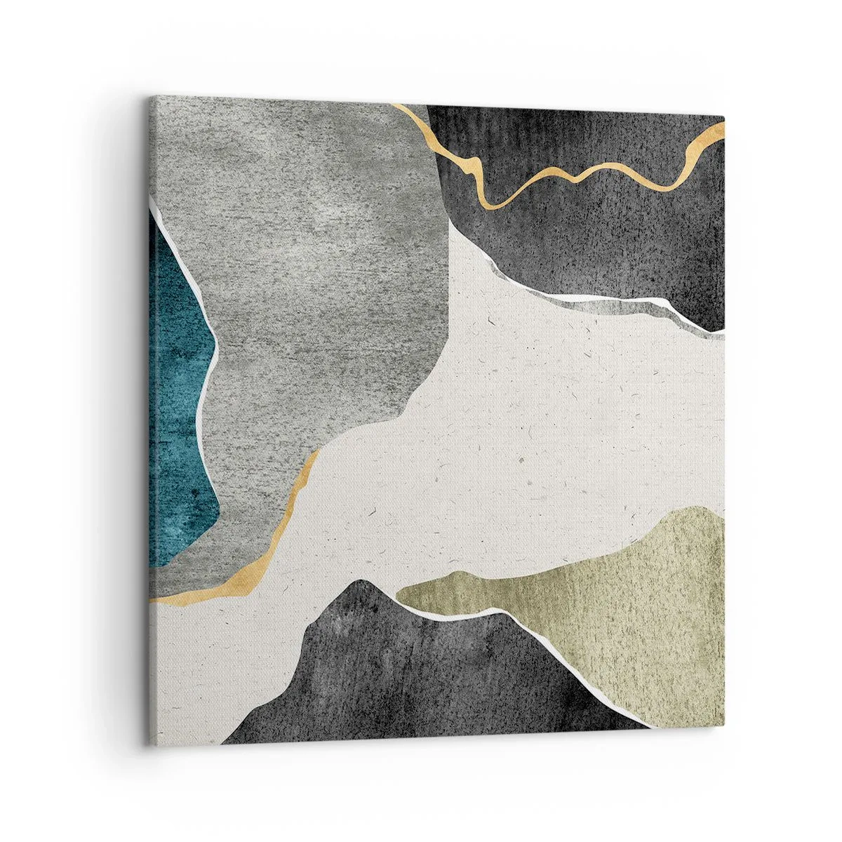 Obraz na płótnie - Mozaikowa kompozycja z nitką złota - 50x50 cm