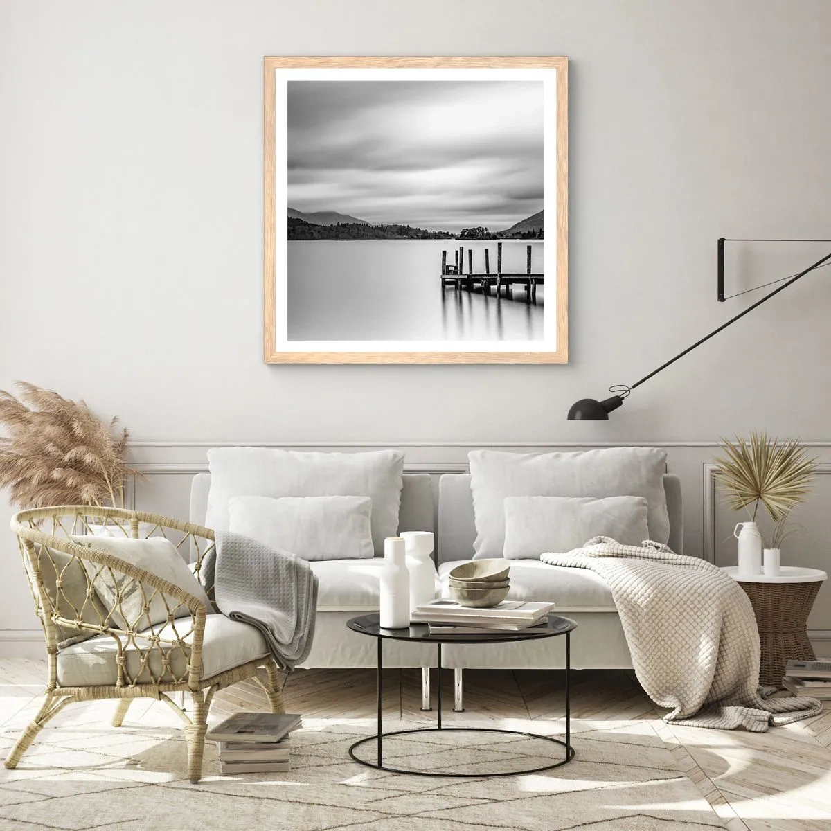 Plakat w ramie jasny dąb - Łagodność i siła - 30x30 cm